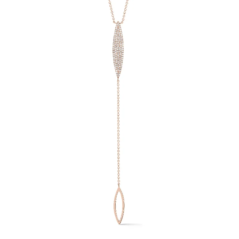 Pave Diamond Marquise Lariat Necklace