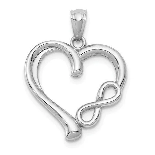 14KT WHITE GOLD SMALL INFINITY HEART PENDANT