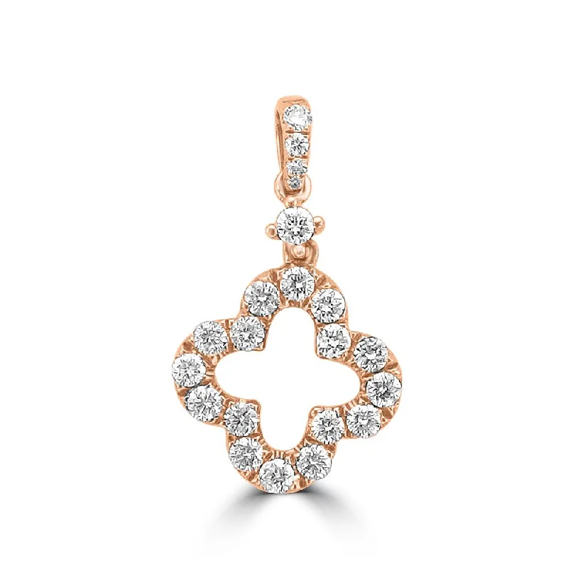 diamond wedding band for women 18KT Gold Clover Shaped 1/2 CTW Diamond Pendant