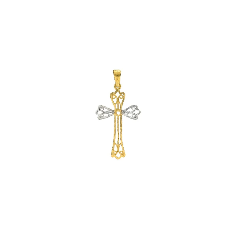 22K Yellow & White Gold Divinity Cross Pendant