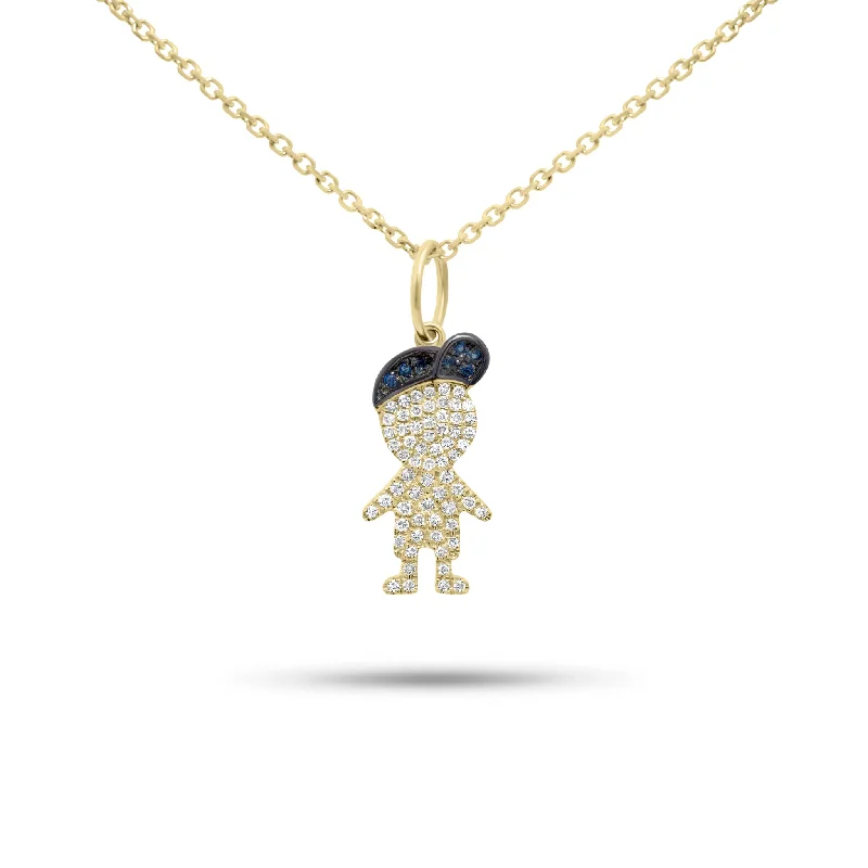 Diamond & Sapphire Boy Pendant