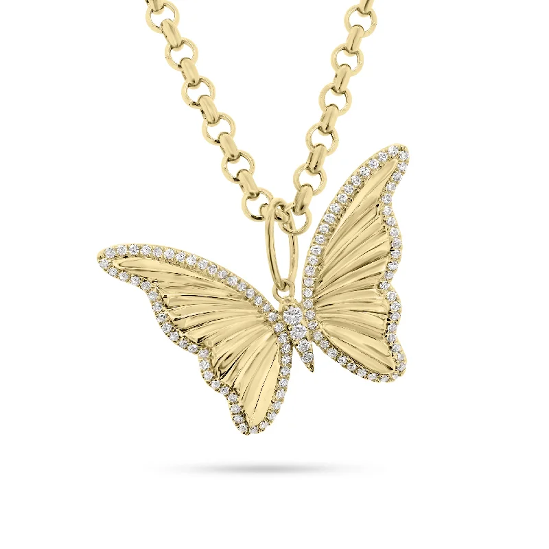 Diamond Butterfly Pendant