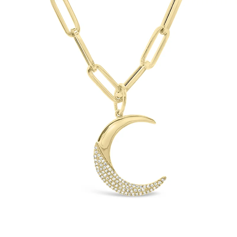 Diamond Crescent Moon Pendant Charm