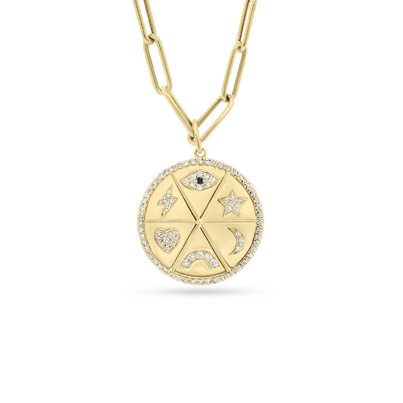 Diamond Good Vibes Medallion Necklace