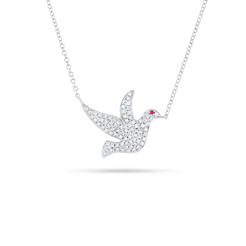 Diamond & Ruby Dove Pendant