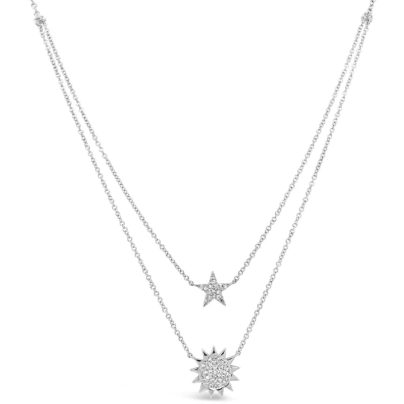 Sun & Star Layered Diamond Necklace