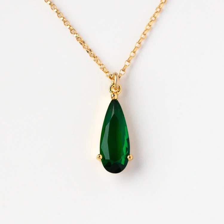 Emerald Teardrop Necklace