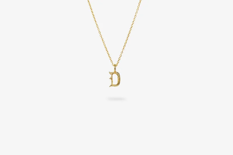 IX D Letter 22K Gold Plated Pendant