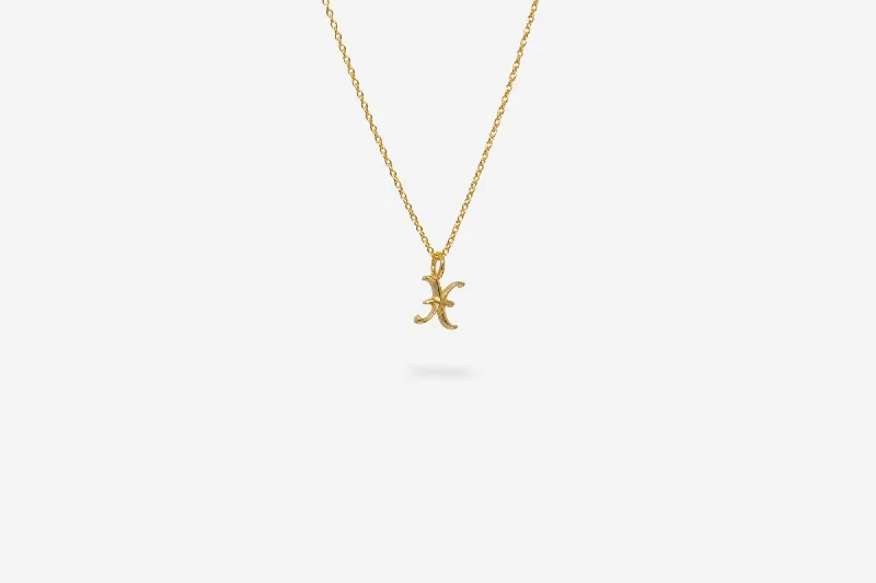 IX X Letter 22K Gold Plated Pendant