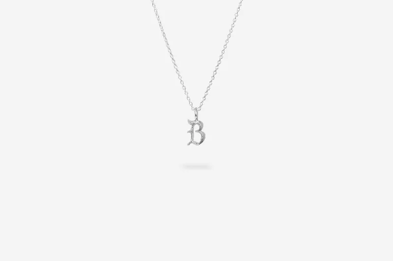 IX B Letter Silver Pendant