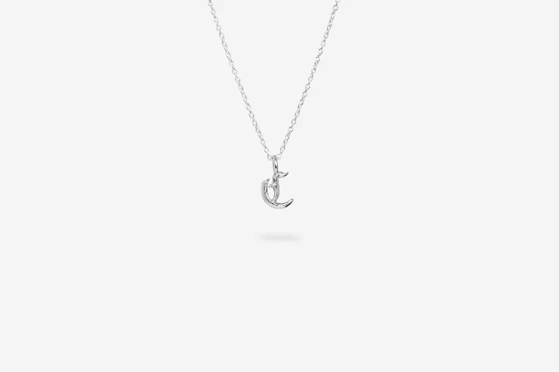 IX C Letter Silver Pendant