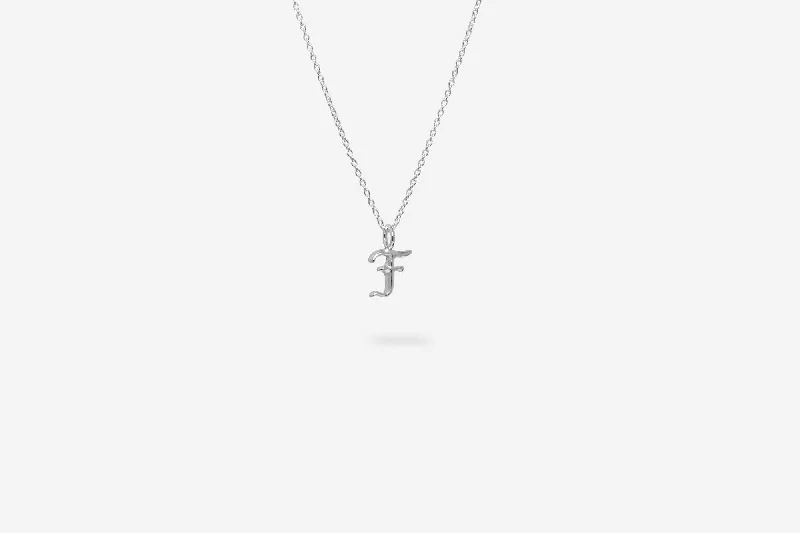 IX F Letter Silver Pendant