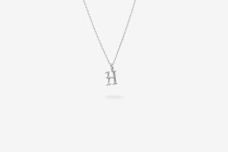 IX H Letter Silver Pendant