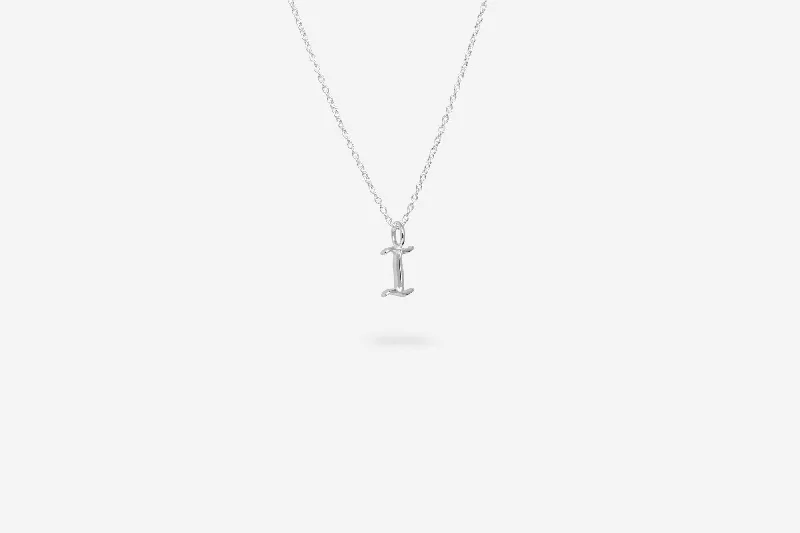 IX I Letter Silver Pendant