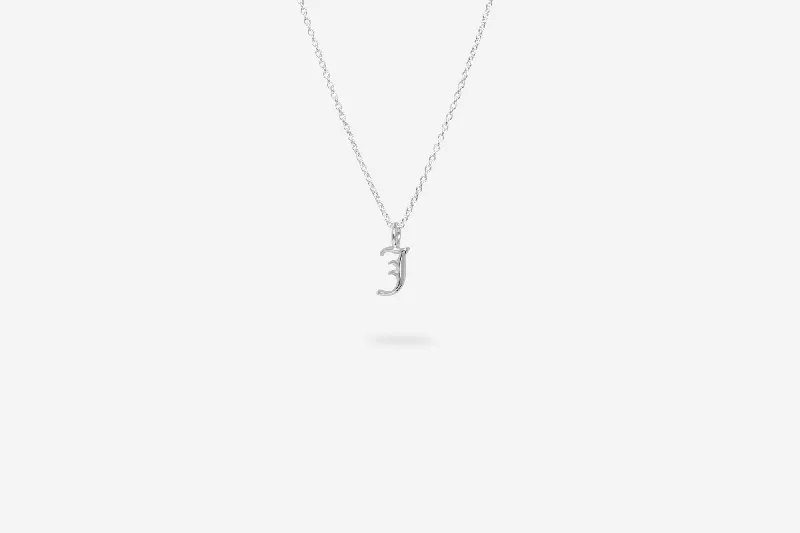 IX J Letter Silver Pendant