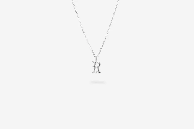 IX R Letter Silver Pendant