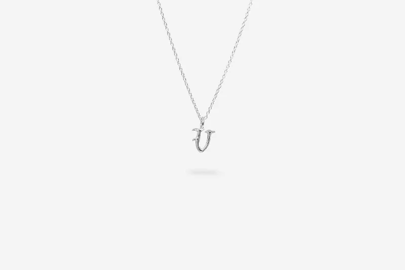 IX V Letter Silver Pendant