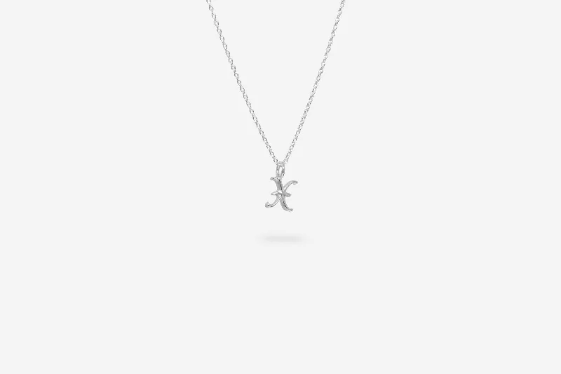 IX X Letter Silver Pendant