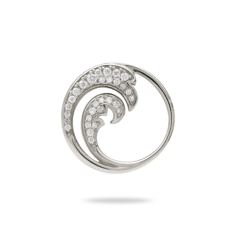 Nalu Pendant in White Gold with Diamonds - 22mm