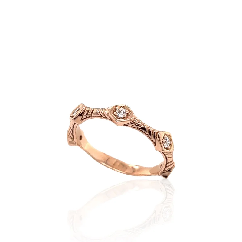 14 Karat Rose Gold Diamond Band