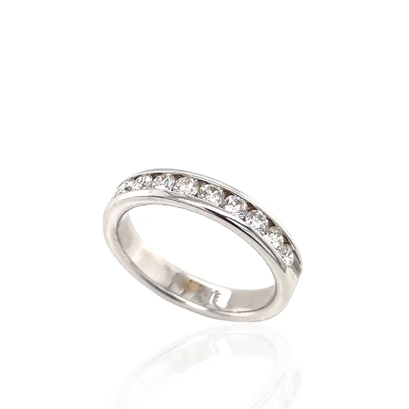 14 Karat White Gold Diamond Band