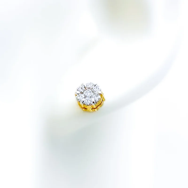 Posh Classic Diamond + 18k Gold Earrings