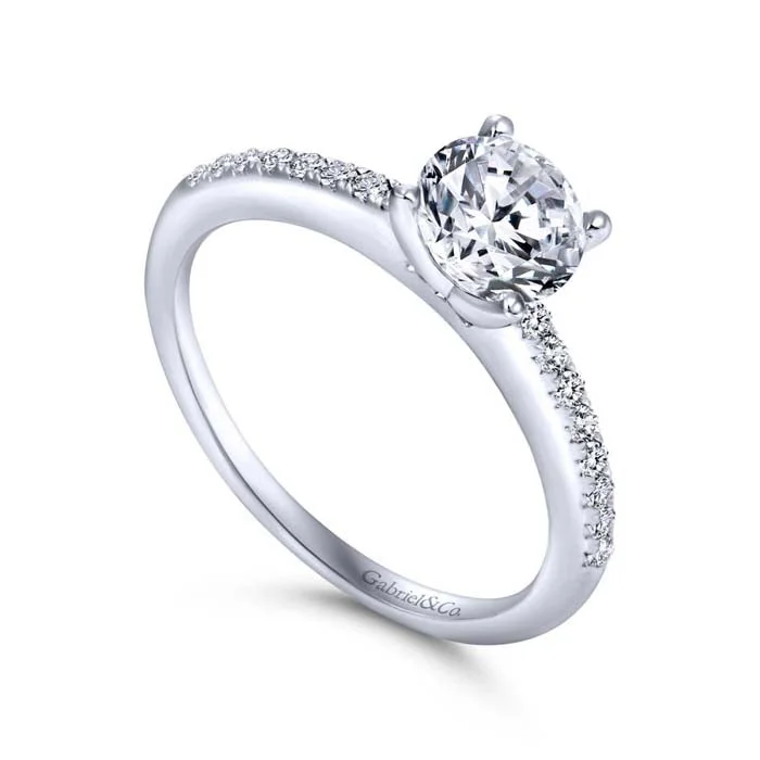 vintage filigree locket necklace Gabriel & Co. "Kelly" Diamond Engagement Ring Semi-Mounting in 14K White Gold