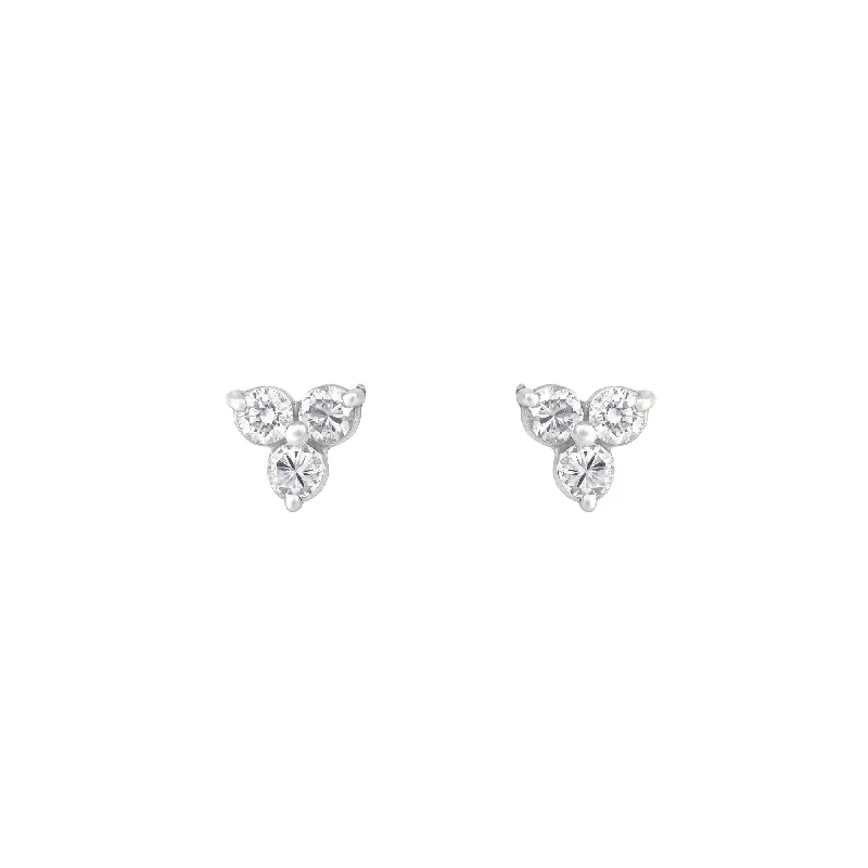 Triangle Diamond 18K Whitegold Stud w. Diamond