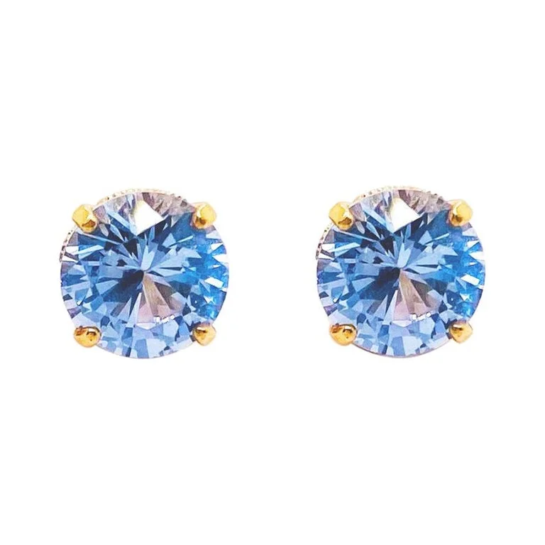 chunky boho turquoise ring Round Aquamarine Stud Earrings