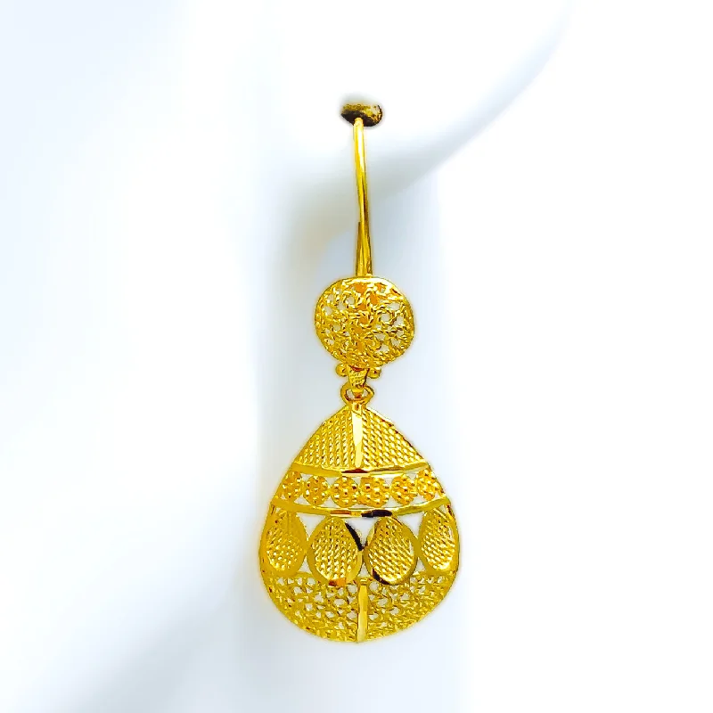 Beautiful Ethereal 22k Gold  Hanging Earrings