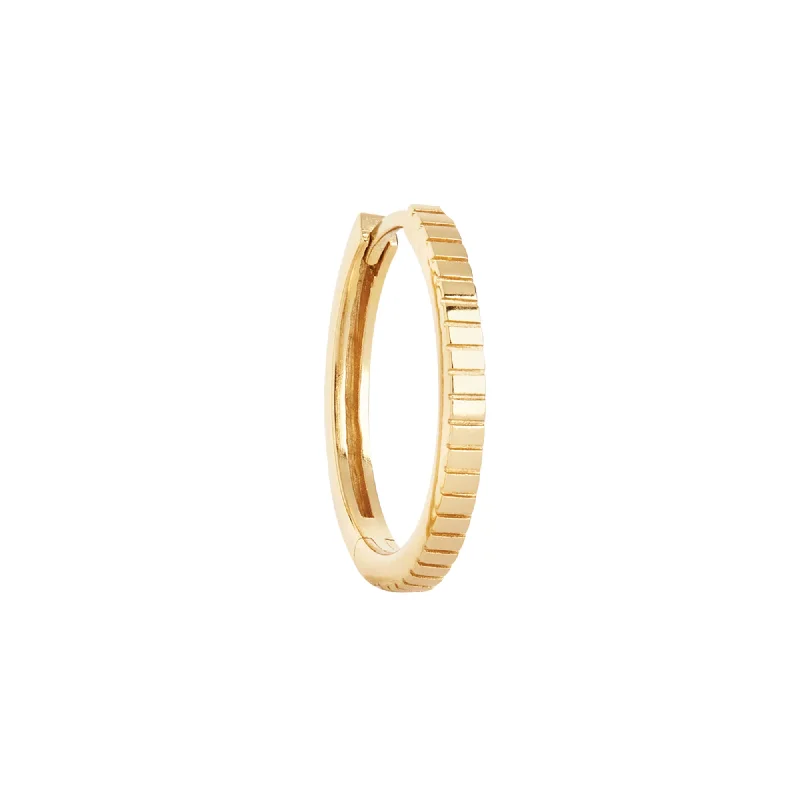 Pinstripe medium 18K Gold Plated Hoop