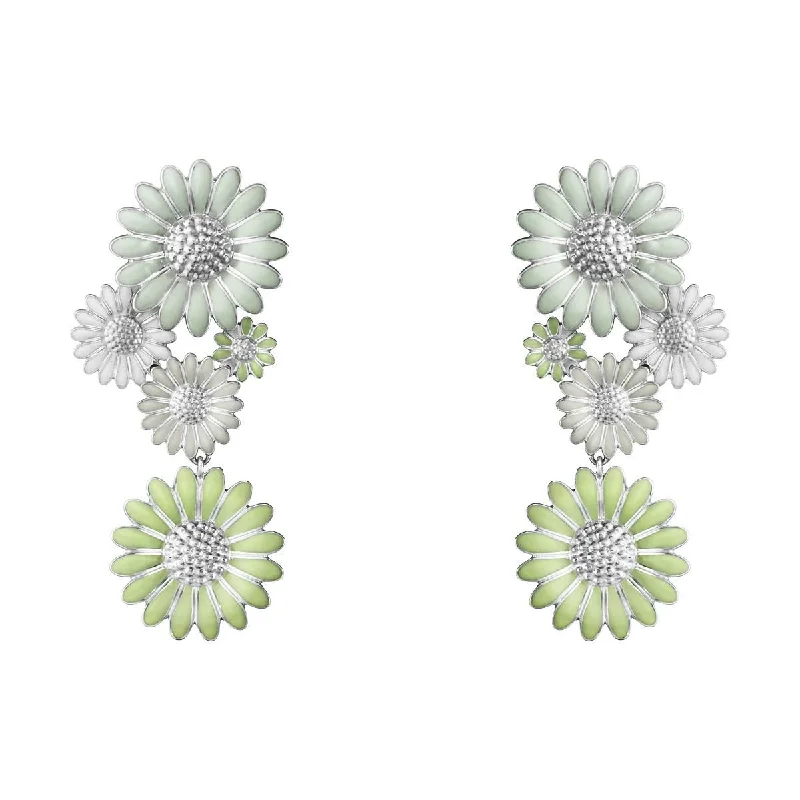 Daisy x Stine Goya Silver, White, Green & Blue Earrings