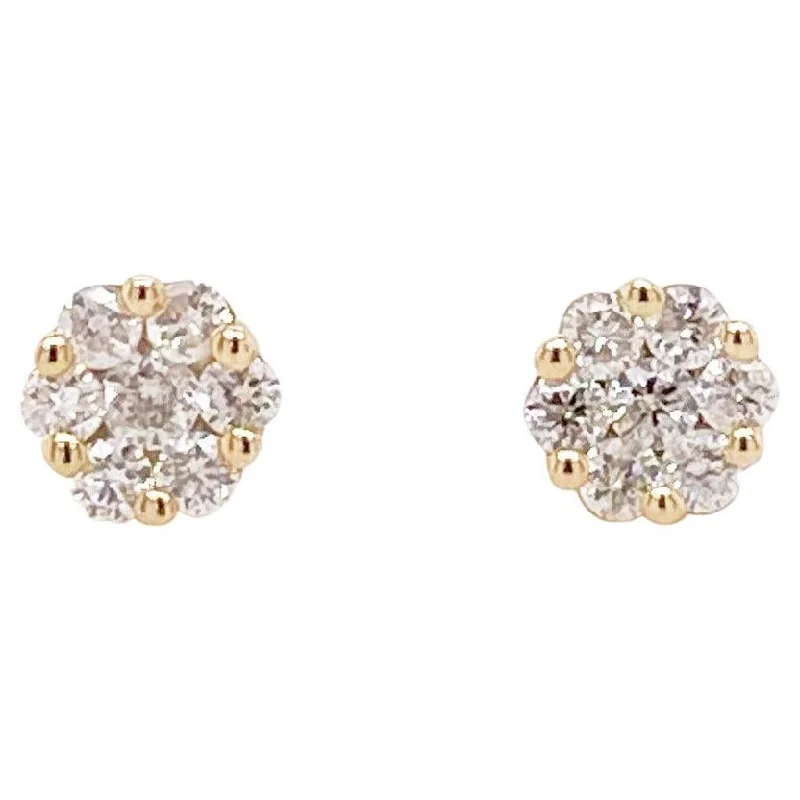 real turquoise drop earrings Diamond Flower Cluster Stud Earrings