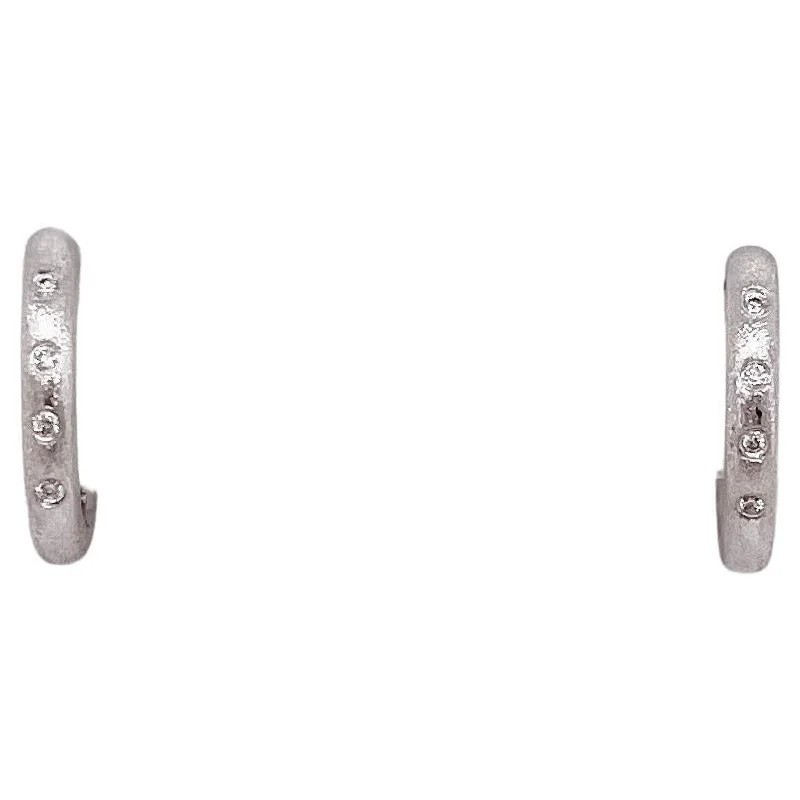 elegant art deco necklace Diamond Satin Huggie Earrings