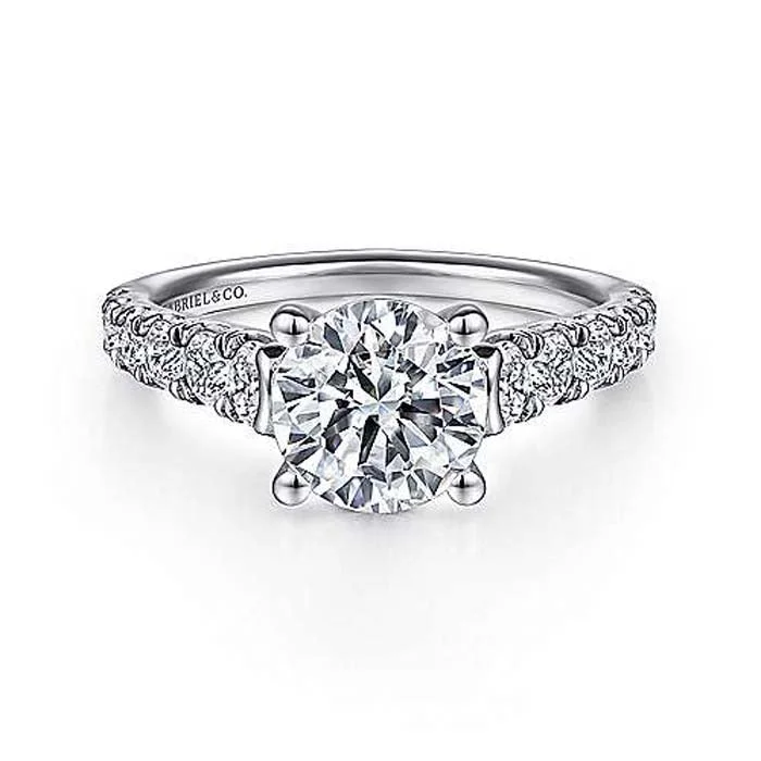 men’s rugged leather bracelet Gabriel & Co. "Piper" Round Diamond Engagement Ring Semi-Mounting in 14K White Gold