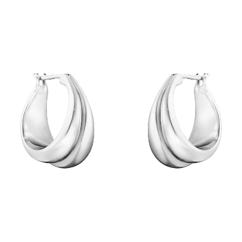 Large Curve Silver Earrings