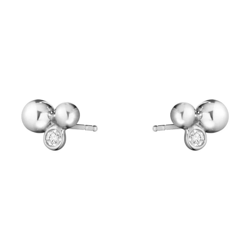 Moonlight Grapes Silver Studs w. Diamonds