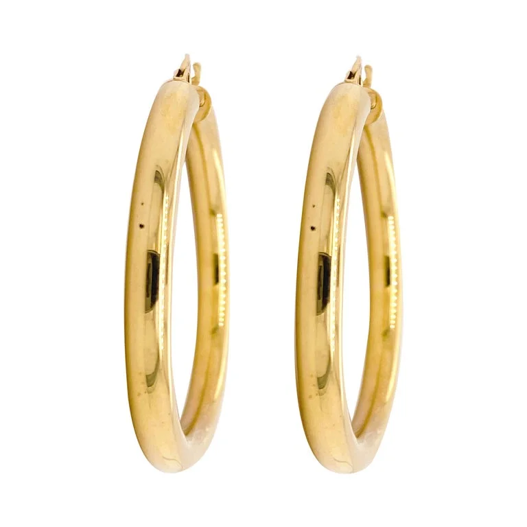 silver moon and star pendant Gold Hoop Earrings Yellow Gold, 4 Grams