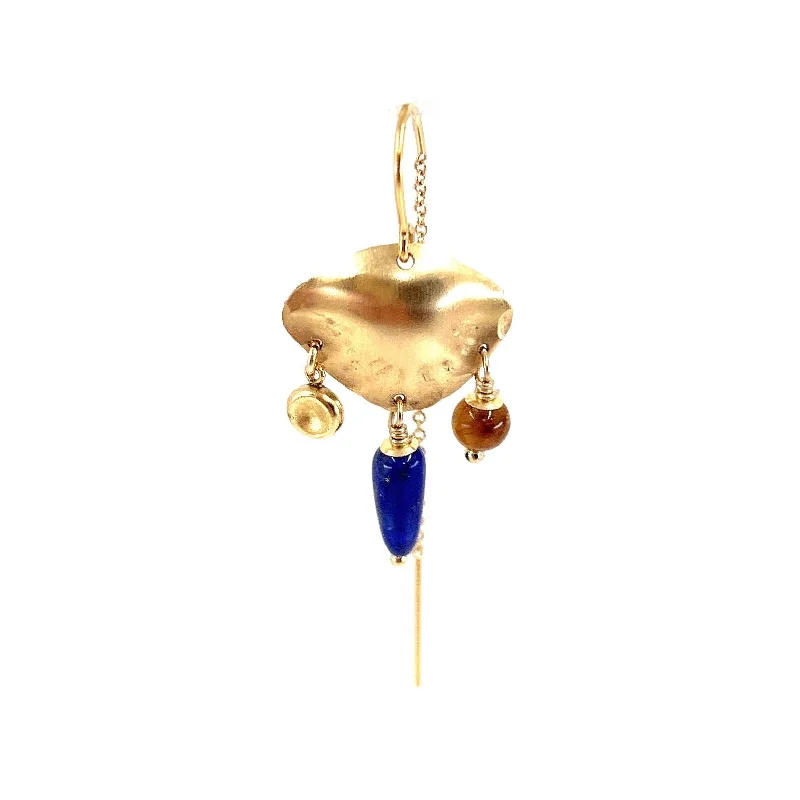 Greta 14K Goldfilled Earring w. Lapis & Tiger's Eye