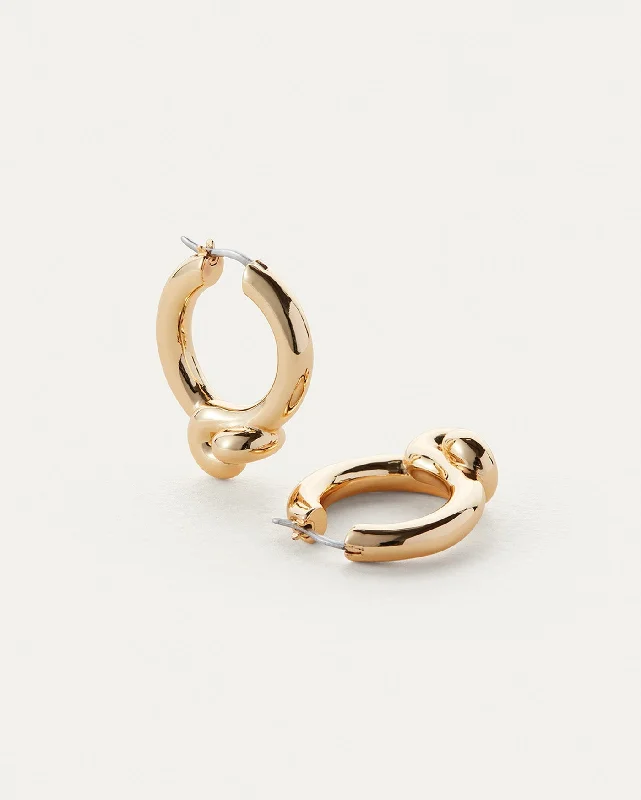 gold-plated figaro chain Maeve Hoop Earrings - Medium