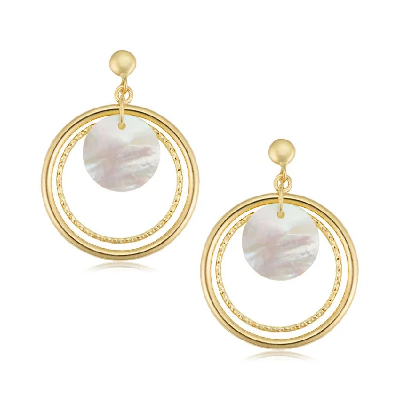 MOTHER OF PEARL CIRCLE EARRINGS