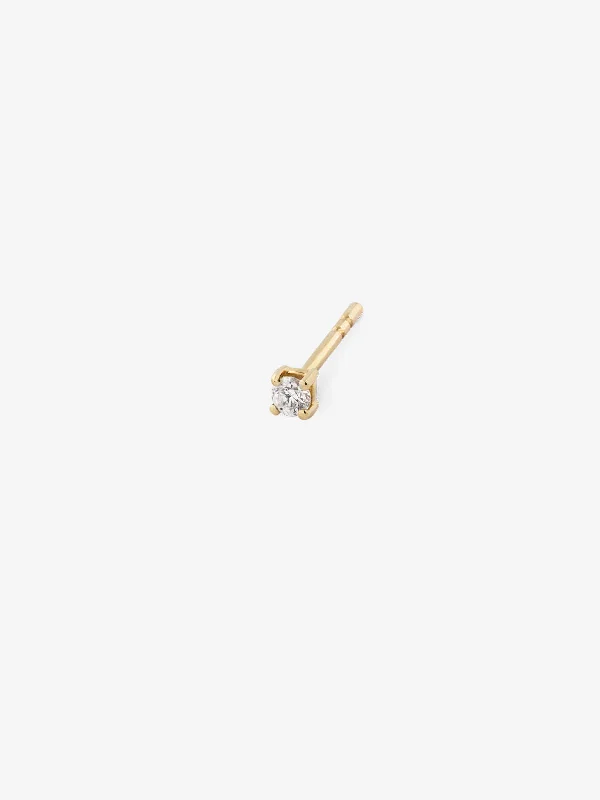 Diamond 0.04 14K Gold, Whitegold or Rosegold Stud w. Diamond