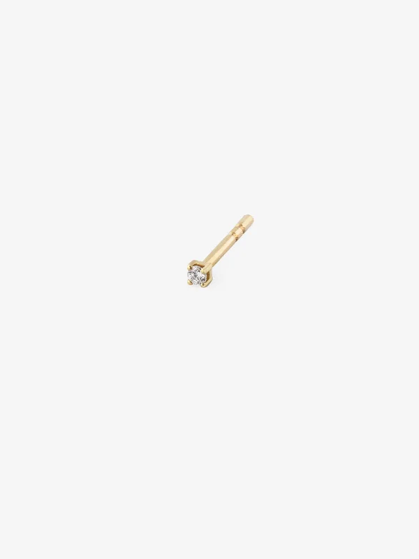 Tiny 0.02 14K Gold, Whitegold or Rosegold Stud w. Diamond