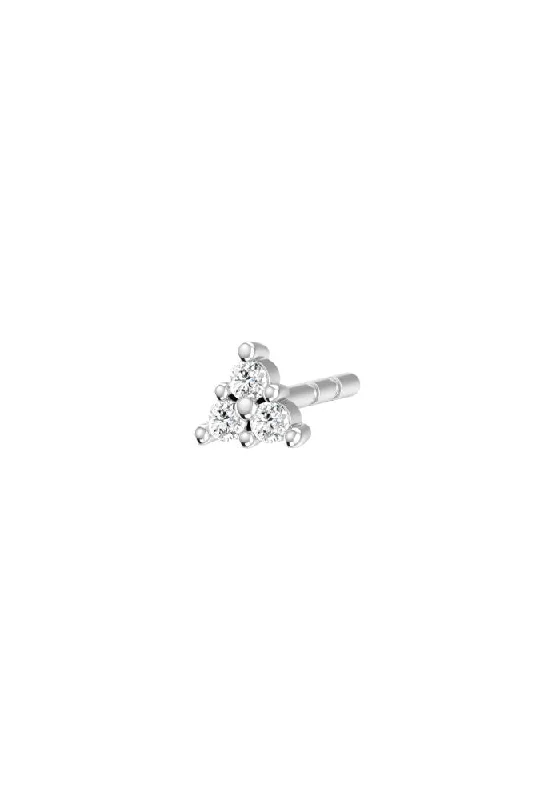 Trio Piercing 18K White Gold Earring w. Lab-Grown Diamonds