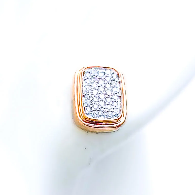 Ritzy Rectangular 18K Rose Gold + Diamond Earrings