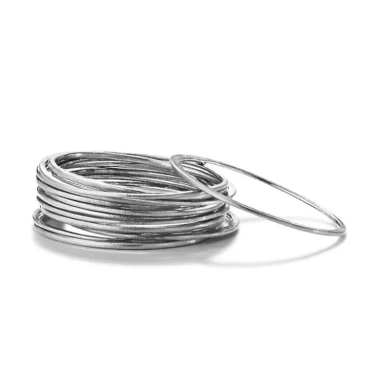 The "Stacking Rings" Set of Hammered Sterling Silver Stacking Rings