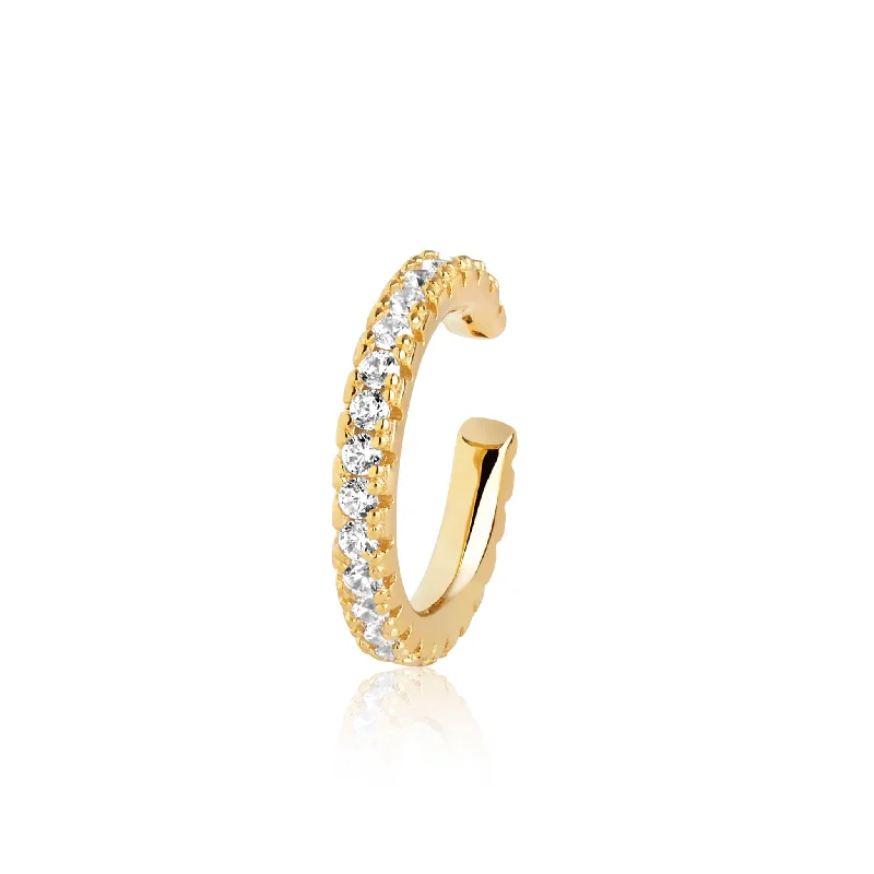 Ellera Piccolo Gold Plated Ear Cuffs w. White Zirconias