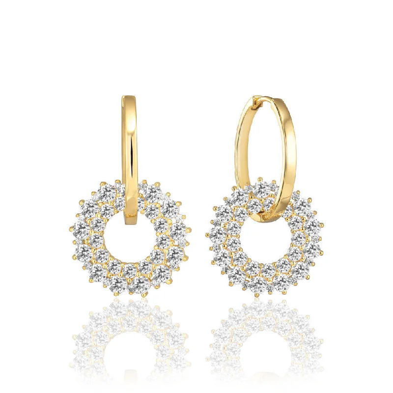 Livigno Due 18K Gold Plated Earrings w. Zirconias