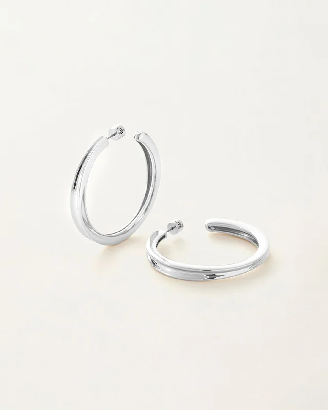 minimalist disc pendant necklace Slim Doune Hoops