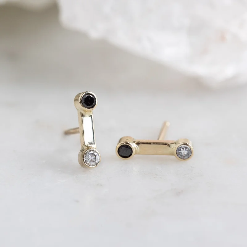 classic diamond solitaire earrings The Duality Diamond Stud Earrings | 14K Yellow Gold